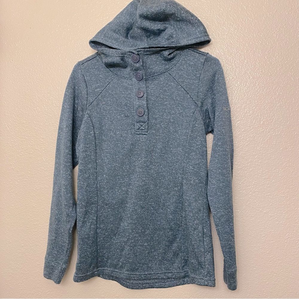 Columbia Castle Peak Pullover hoodie knit sweater quarter button Hooded S